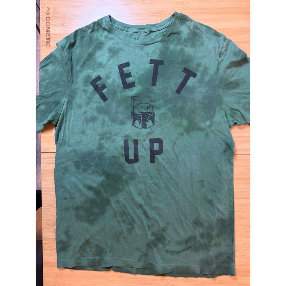 Disney Parks Star Wars Shirt Mens Large Fett Up Boba Fett Tie Dye Green Tee